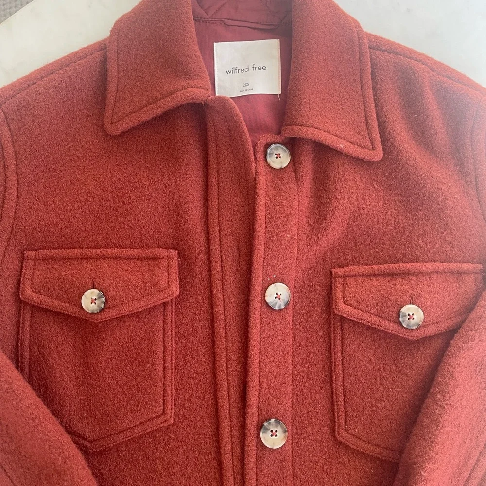 Rust Button-Up Shirt Jacket - Picture 2 of 2